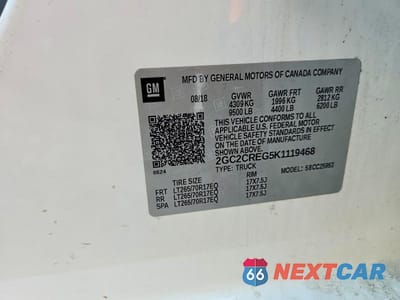 Zdjęcie 12 z 12 samochodu: 2019 CHEVROLET SILVERADO 2500 UTILITY / SERVICE TRUCK VIN:2GC2CREG5K1119468 - miniatura