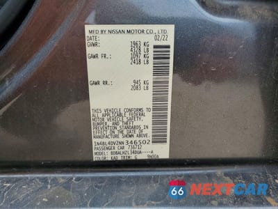 Zdjęcie 13 z 13 samochodu: 2022 NISSAN ALTIMA SV VIN:1N4BL4DV2NN346502 - miniatura