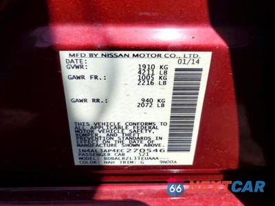 Zdjęcie 12 z 12 samochodu: 2014 NISSAN ALTIMA 2.5 S VIN:1N4AL3AP4EC270546 - miniatura