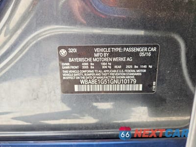 Zdjęcie 12 z 12 samochodu: 2016 BMW 320 I VIN:WBA8E1G51GNU10179 - miniatura