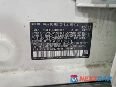 Zdjęcie 12 z 12 samochodu: 2023 HONDA HR-V SPORT VIN:3CZRZ1H57PM725826 - miniatura