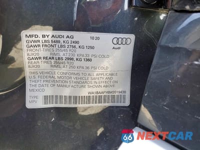 Zdjęcie 13 z 13 samochodu: 2021 AUDI Q5 PREMIUM PLUS VIN:WA1BAAFY6M2019438 - miniatura