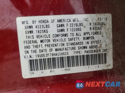Zdjęcie 12 z 12 samochodu: 2017 ACURA ILX PREMIUM VIN:19UDE2F79HA008625 - miniatura