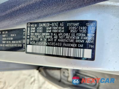 Zdjęcie 12 z 12 samochodu: 1998 MERCEDES-BENZ E 320 VIN:WDBJF65F9WA585469 - miniatura