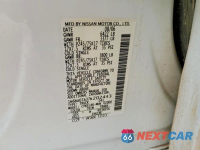 Zdjęcie 12 z 12 samochodu: 2007 NISSAN TITAN XE FFV VIN:1N6BA07A37N202443 - miniatura