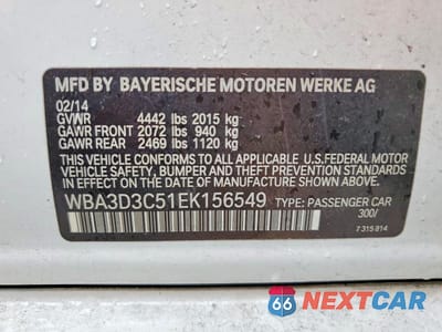 Zdjęcie 13 z 13 samochodu: 2014 BMW 328 D VIN:WBA3D3C51EK156549 - miniatura