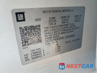 Zdjęcie 12 z 12 samochodu: 2020 GMC SIERRA K1500 SLT VIN:1GTU9DEDXLZ245463 - miniatura