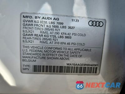 Zdjęcie 13 z 13 samochodu: 2024 AUDI Q8 E-TRON PREMIUM PLUS VIN:WA15AAGE9RB048361 - miniatura