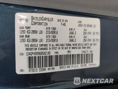 Zdjęcie 13 z 13 samochodu: 2006 DODGE CARAVAN SXT VIN:1D4GP45R96B502109 - miniatura