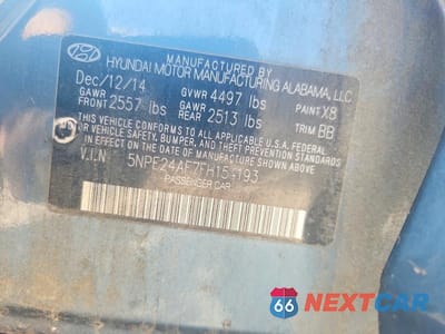 Zdjęcie 12 z 12 samochodu: 2015 HYUNDAI SONATA SE VIN:5NPE24AF7FH154193 - miniatura