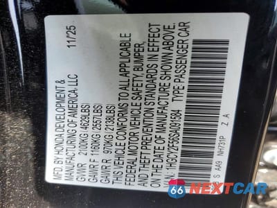 Zdjęcie 12 z 12 samochodu: 2025 HONDA ACCORD HYBRID SPORT VIN:1HGCY2F56SA091584 - miniatura