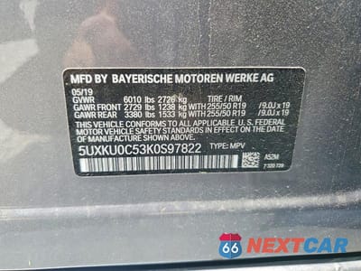 Zdjęcie 14 z 14 samochodu: 2019 BMW X6 SDRIVE35I VIN:5UXKU0C53K0S97822 - miniatura