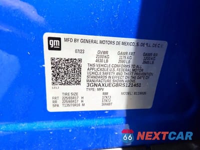 Zdjęcie 14 z 14 samochodu: 2024 CHEVROLET EQUINOX LT VIN:3GNAXUEG8RS121451 - miniatura