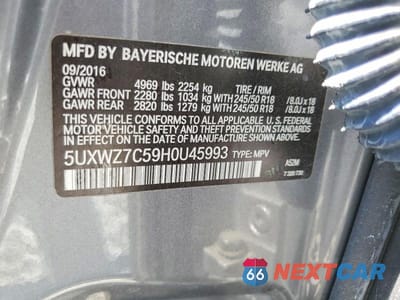 Zdjęcie 14 z 14 samochodu: 2017 BMW X3 SDRIVE28I VIN:5UXWZ7C59H0U45993 - miniatura