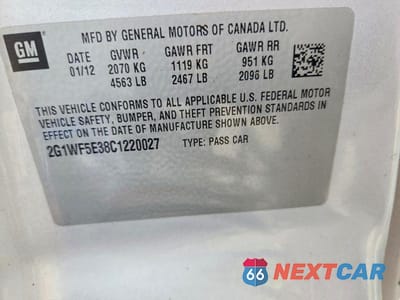 Zdjęcie 12 z 12 samochodu: 2012 CHEVROLET IMPALA LS VIN:2G1WF5E38C1220027 - miniatura