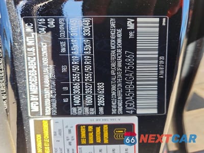 Zdjęcie 12 z 12 samochodu: 2016 MERCEDES-BENZ GLE 350 4MATIC VIN:4JGDA5HB4GA756867 - miniatura