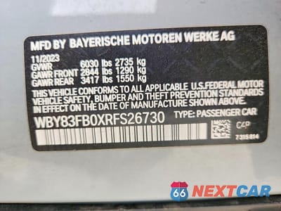 Zdjęcie 13 z 13 samochodu: 2024 BMW I4 XDRIVE 40 VIN:WBY83FB0XRFS26730 - miniatura