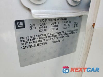 Zdjęcie 12 z 12 samochodu: 2014 CHEVROLET IMPALA LT VIN:1G1115SL0EU121965 - miniatura