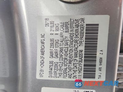 Zdjęcie 12 z 12 samochodu: 2018 HONDA ACCORD SPORT VIN:1HGCV1F38JA205746 - miniatura