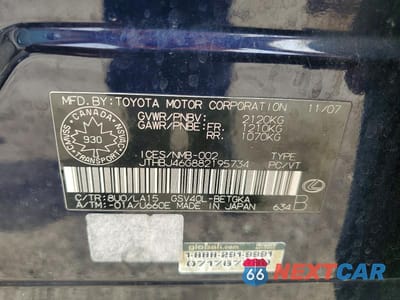 Zdjęcie 13 z 13 samochodu: 2008 LEXUS ES 350 BASE VIN:JTHBJ46G882195734 - miniatura