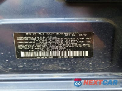Zdjęcie 12 z 12 samochodu: 2013 SUBARU XV CROSSTREK 2.0 PREMIUM VIN:JF2GPACC0D2212141 - miniatura