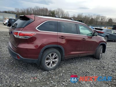 Trzecie zdjęcie samochodu z tyłu: 2015 TOYOTA HIGHLANDER XLE VIN:5TDJKRFH8FS104080 - miniatura