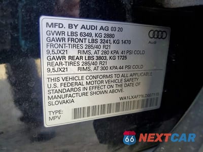 Zdjęcie 14 z 14 samochodu: 2020 AUDI Q7 PREMIUM PLUS VIN:WA1LXAF73LD007115 - miniatura