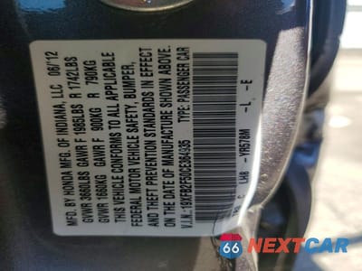 Zdjęcie 12 z 12 samochodu: 2012 HONDA CIVIC LX VIN:19XFB2F50CE364935 - miniatura