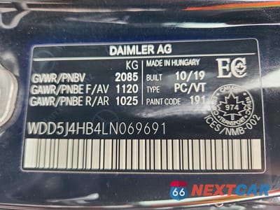 Zdjęcie 13 z 13 samochodu: 2020 MERCEDES-BENZ CLA 250 4MATIC VIN:WDD5J4HB4LN069691 - miniatura