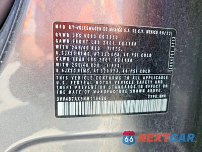 Zdjęcie 13 z 13 samochodu: 2022 VOLKSWAGEN TIGUAN SEL R-LINE VIN:3VV4B7AX5NM119426 - miniatura
