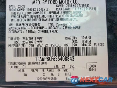 Zdjęcie 12 z 12 samochodu: 2025 FORD MUSTANG GT VIN:1FA6P8CF6S5408843 - miniatura