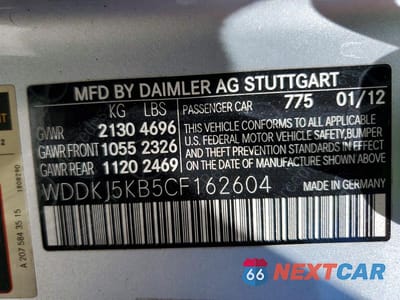 Zdjęcie 12 z 12 samochodu: 2012 MERCEDES-BENZ E 350 VIN:WDDKJ5KB5CF162604 - miniatura