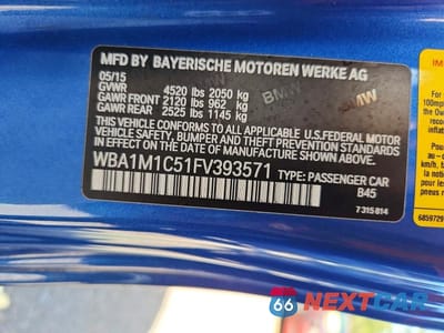 Zdjęcie 12 z 12 samochodu: 2015 BMW M235I VIN:WBA1M1C51FV393571 - miniatura