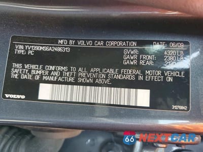 Zdjęcie 12 z 12 samochodu: 2010 VOLVO S40 VIN:YV1390MS6A2486313 - miniatura