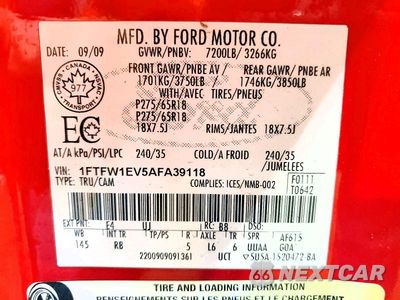 Zdjęcie 12 z 12 samochodu: 2010 FORD F150 SUPERCREW VIN:1FTFW1EV5AFA39118 - miniatura
