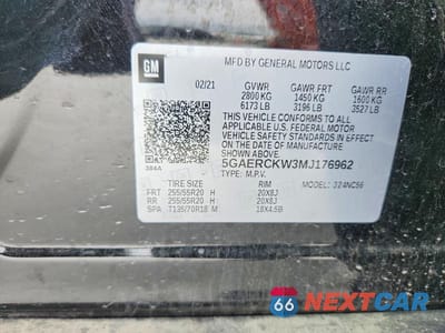 Zdjęcie 13 z 13 samochodu: 2021 BUICK ENCLAVE PREMIUM VIN:5GAERCKW3MJ176962 - miniatura
