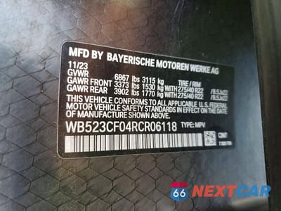 Zdjęcie 13 z 13 samochodu: 2024 BMW IX XDRIVE50 VIN:WB523CF04RCR06118 - miniatura
