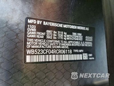 Zdjęcie 13 z 13 samochodu: 2024 BMW IX XDRIVE50 VIN:WB523CF04RCR06118 - miniatura