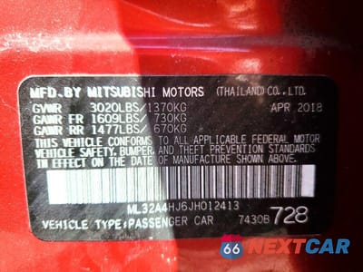 Zdjęcie 12 z 12 samochodu: 2018 MITSUBISHI MIRAGE SE VIN:ML32A4HJ6JH012413 - miniatura