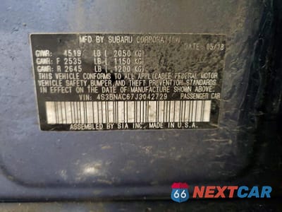 Zdjęcie 13 z 13 samochodu: 2018 SUBARU LEGACY 2.5I PREMIUM VIN:4S3BNAC67J3042729 - miniatura
