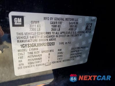 Zdjęcie 13 z 13 samochodu: 2017 CADILLAC ESCALADE ESV VIN:1GYS3GKJ8HR203203 - miniatura