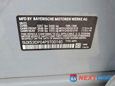 Zdjęcie 13 z 13 samochodu: 2023 BMW X3 XDRIVE30I VIN:5UX53DP04P9T00140 - miniatura