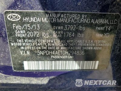 Zdjęcie 12 z 12 samochodu: 2013 HYUNDAI ELANTRA LIMITED VIN:5NPDH4AE1DH294836 - miniatura