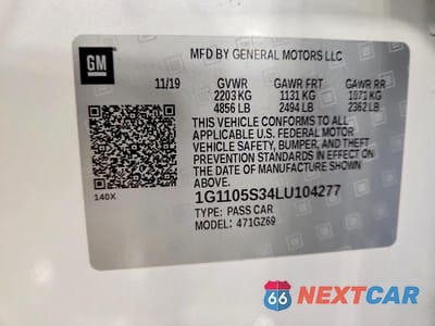 Zdjęcie 13 z 13 samochodu: 2020 CHEVROLET IMPALA PREMIER VIN:1G1105S34LU104277 - miniatura