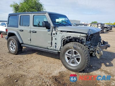 Czwarte zdjęcie samochodu z boku: 2023 JEEP WRANGLER SAHARA VIN:1C4HJXENXPW529816 - miniatura
