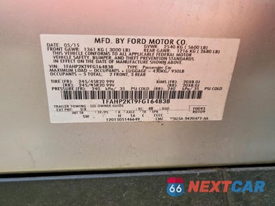 Zdjęcie 12 z 12 samochodu: 2015 FORD TAURUS SHO VIN:1FAHP2KT9FG164838 - miniatura