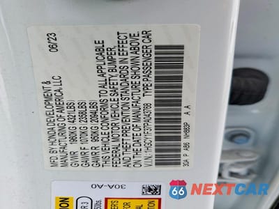 Zdjęcie 13 z 13 samochodu: 2023 HONDA ACCORD EX VIN:1HGCY1F37PA043768 - miniatura