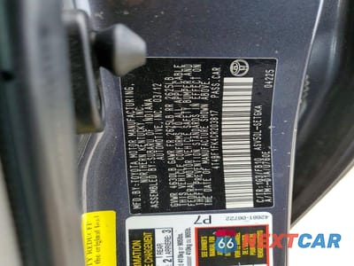Zdjęcie 13 z 13 samochodu: 2012 TOYOTA CAMRY XLE VIN:4T4BF1FK4CR203817 - miniatura