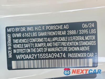 Zdjęcie 12 z 12 samochodu: 2025 PORSCHE TAYCAN BASE VIN:WP0AA2Y15SSA09474 - miniatura
