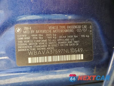 Zdjęcie 12 z 12 samochodu: 2007 BMW 328 I VIN:WBAVA37597NL10549 - miniatura
